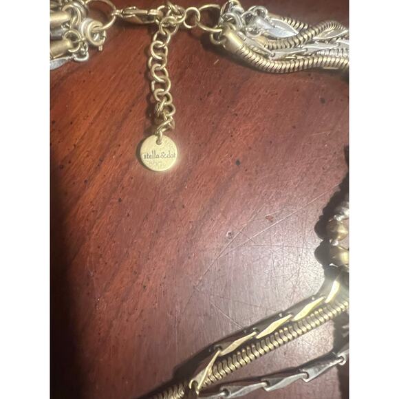 Stella & Dot Ezra Statement Necklace 8 Stand Necklace EarthTone Elegant Classic - Picture 4 of 8